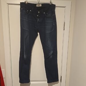 Naked & Famous Denim Dark Blue Straight Jeans